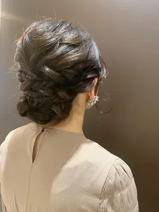 ミディアム カラー ヘアアレンジ きむえり/髪質改善 /うねり広がり改善のヘアスタイル