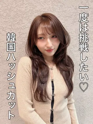 ロング カラー 興津/韓国レイヤー ダブルカラー美髪縮毛のヘアスタイル