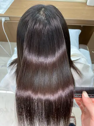 ミディアム パーマ 長妻莉央/縮毛矯正 髪質改善カラーのヘアスタイル