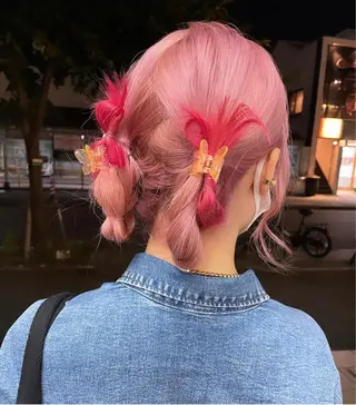 ロング カラー ヘアアレンジ 河西 彩香/ブリーチカラーのヘアスタイル