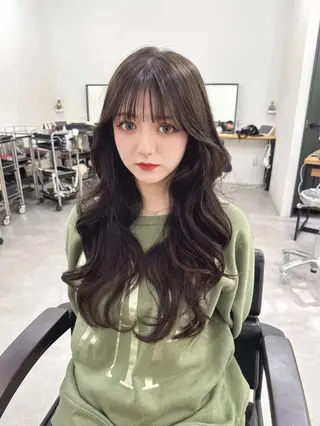 ロング のり🐼顔まわり/ 韓国/レイヤーカットのヘアスタイル