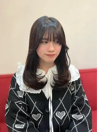 カラー ヘアアレンジ 似合わせ顔まわり カット💛森尾真由美のヘアスタイル
