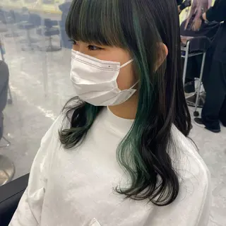 セミロング カラー mai🍑暖色カラー /レイヤー💖のヘアスタイル