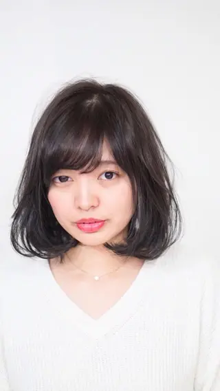 ミディアム カラー パーマ 森田 優也のヘアスタイル