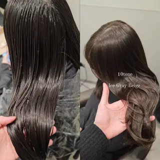 セミロング カラー 縮毛矯正をしている人 のためのカラーのヘアスタイル