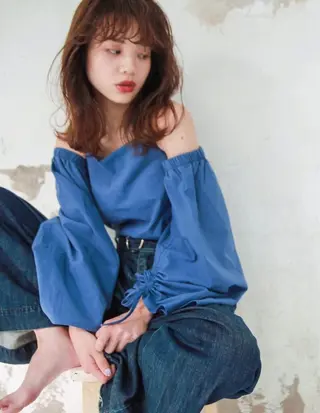 セミロング カラー パーマ ヘアアレンジ メンズ キッズ ネイル マツエク・マツパ EnBlesS西宮 マンツーマン神道有基のヘアスタイル