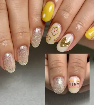 ネイル tsumeya ゆるかわ手描きネイルのネイルデザイン