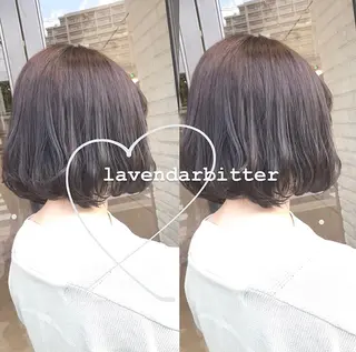ミディアム カラー misaki🎀 まろみ透け感カラーのヘアスタイル