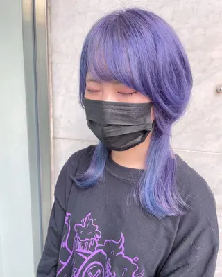 セミロング カラー RU RIのヘアスタイル