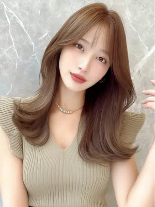 セミロング カラー 銀座《髪質改善》 垢抜け✨布施拓也のヘアスタイル