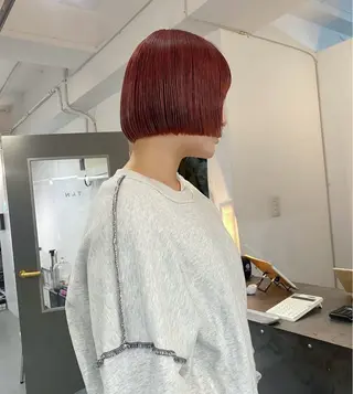 ショート 毛流れセンターパート Sakiのヘアスタイル