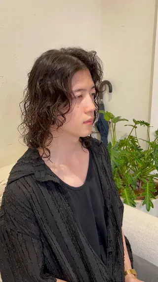 ミディアム パーマ むらたナチュラルパー マ🌀透明感カラーのヘアスタイル