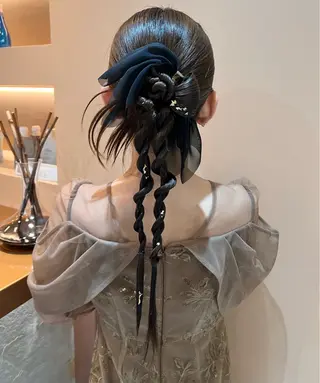 ロング カラー ヘアアレンジ ✨カチモリ✨レイヤー 韓国ヘア🇰🇷ゆいのヘアスタイル