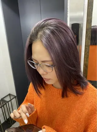 ミディアム カラー 髪質改善/ハイトーン MOLAのヘアスタイル