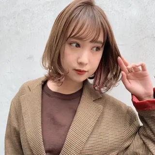 ミディアム カラー 髪質改善☆ 縮毛矯正miyuのヘアスタイル