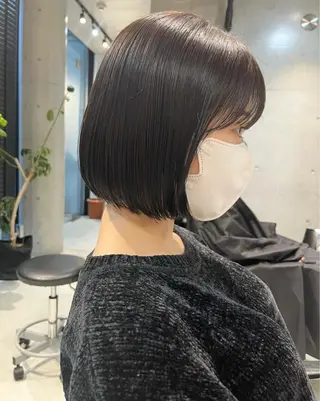 ミディアム カラー パーマ 透明感/オリーブ/ グレージュ/YUKAのヘアスタイル