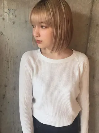 ミディアム 透明感カラー🌿ボブ ✨飛田　ケイのヘアスタイル