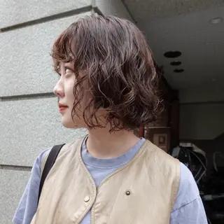 ショート パーマ ヘアアレンジ 🌐サトウ リョウ🌐のヘアスタイル