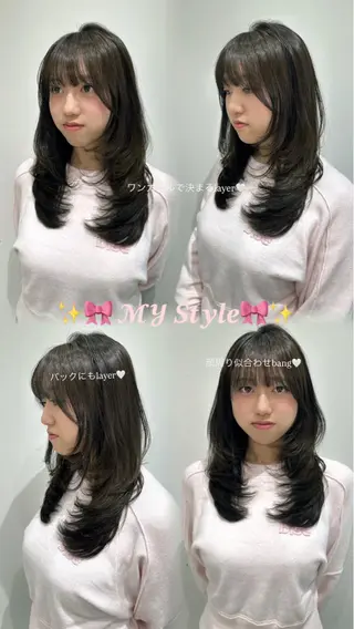 ミディアム カラー 中韓style 💄🤍愛子🇨🇳のヘアスタイル