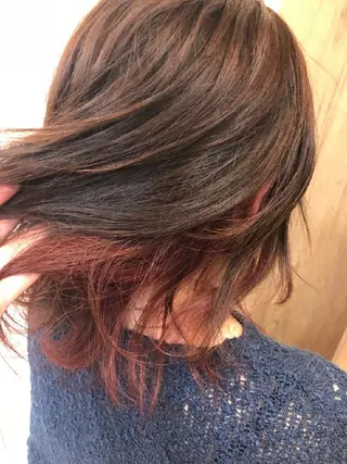 セミロング カラー hase _のヘアスタイル