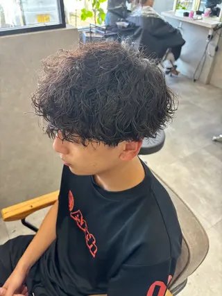 ショート パーマ メンズ 長谷川 湧のヘアスタイル