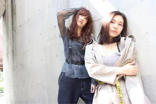 セミロング カラー パーマ 安達 俊亮のヘアスタイル