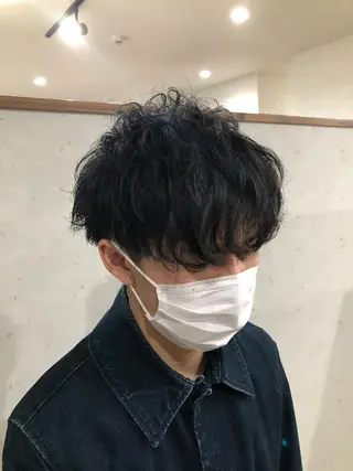 ショート パーマ メンズ ナチュラルカラー 錦糸町【三橋衿奈】のヘアスタイル