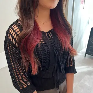 ロング カラー オリーブカラー 💙KARIN🪼のヘアスタイル