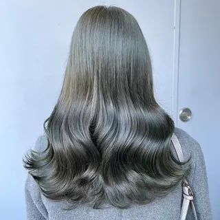 セミロング ヘアアレンジ 韓国風ベージュ🤎 赤みなし🌿横浜🤎のヘアスタイル
