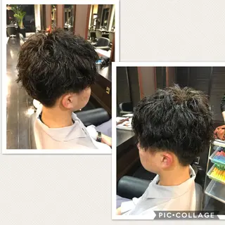 パーマ メンズ 藤本 麻衣のヘアスタイル