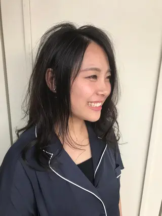 ミディアム カラー ヘアアレンジ 【体験】韓国 メイク&ヘア天神のヘアスタイル