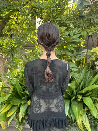 セミロング ヘアアレンジ 🎗️【ヘアセット 美眉】吉川玲🎗️のヘアスタイル