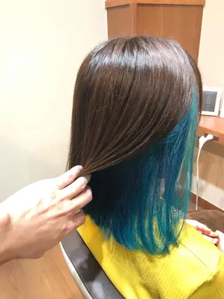 セミロング カラー 💓シールエクステ ルミエールのヘアスタイル