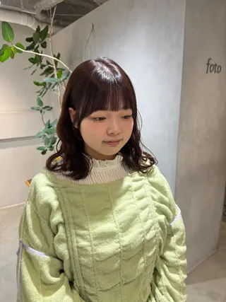 セミロング 新宿/顔周りカット +レイヤー＝しずく♩のヘアスタイル
