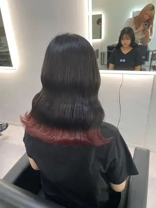 セミロング カラー ヘアアレンジ メンズ Cielro/ダブル カラー/西田咲希のヘアスタイル