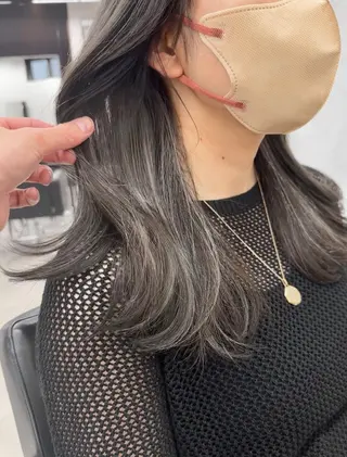 セミロング カラー ヘアアレンジ 北間 寛哉のヘアスタイル