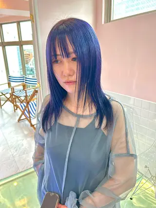 ロング カラー レイン🌏🌱 似合わせ/ハイトーンのヘアスタイル