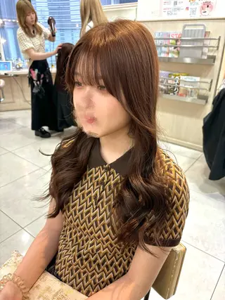カラー ゆるふわパーマ🌼 アレンジ🌼リョウカのヘアスタイル