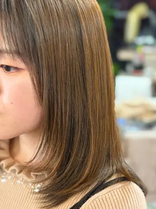 ミディアム 大人女性の艶カット カラー/菊池柊真🌟のヘアスタイル