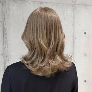 セミロング カラー 透明感/血色カラー/ 似合せレイヤー/ゆいのヘアスタイル