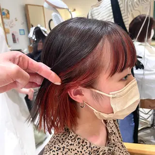 ショート カラー 心斎橋/ブリーチなし 髪質改善/レイヤーのヘアスタイル