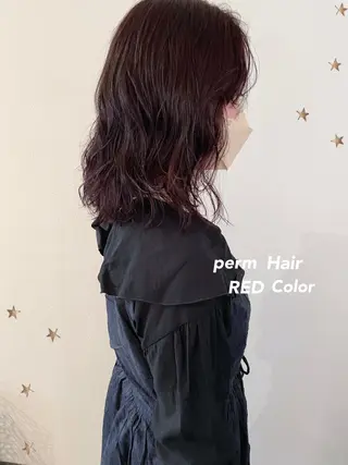 ミディアム パーマ 市川 千夏のヘアスタイル