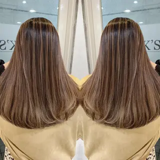 セミロング カラー ヘアアレンジ 縮毛矯正 髪質改善寺坂雄飛💐のヘアスタイル