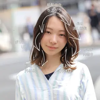 ミディアム Endearing 銀座/レイヤーカットのヘアスタイル