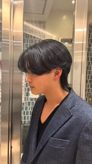 ショート パーマ qiie/ワンカラー メンズカット/カラーのヘアスタイル