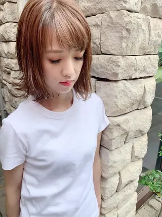 ミディアム カラー Libre 西野圭一のヘアスタイル