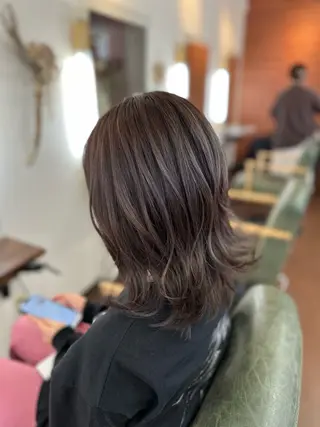 ミディアム カラー 💜推しインナー カラー/菊池柊真💜のヘアスタイル