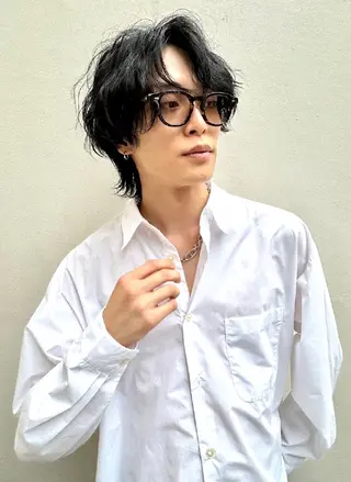 ショート カラー パーマ メンズ ヘアアレンジ 【毛流れヘア】 人気No.1/ユウキのヘアスタイル