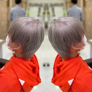 カラー メンズ 韓国レイヤー×透明感 カラー/山崎一輝のヘアスタイル