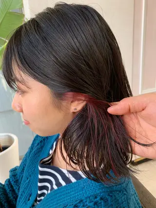 ミディアム カラー パーマ ヘアアレンジ マツエク・マツパ レイヤー&カラー 人気美容師倉崎涼のヘアスタイル